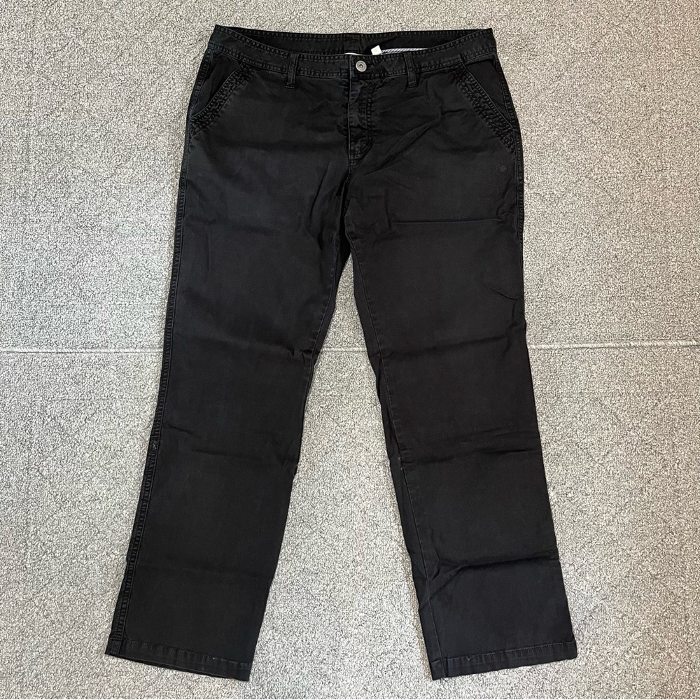 Gramicci Pants Womens Size 14 Black Chino Canvas Straight Leg Mid Rise